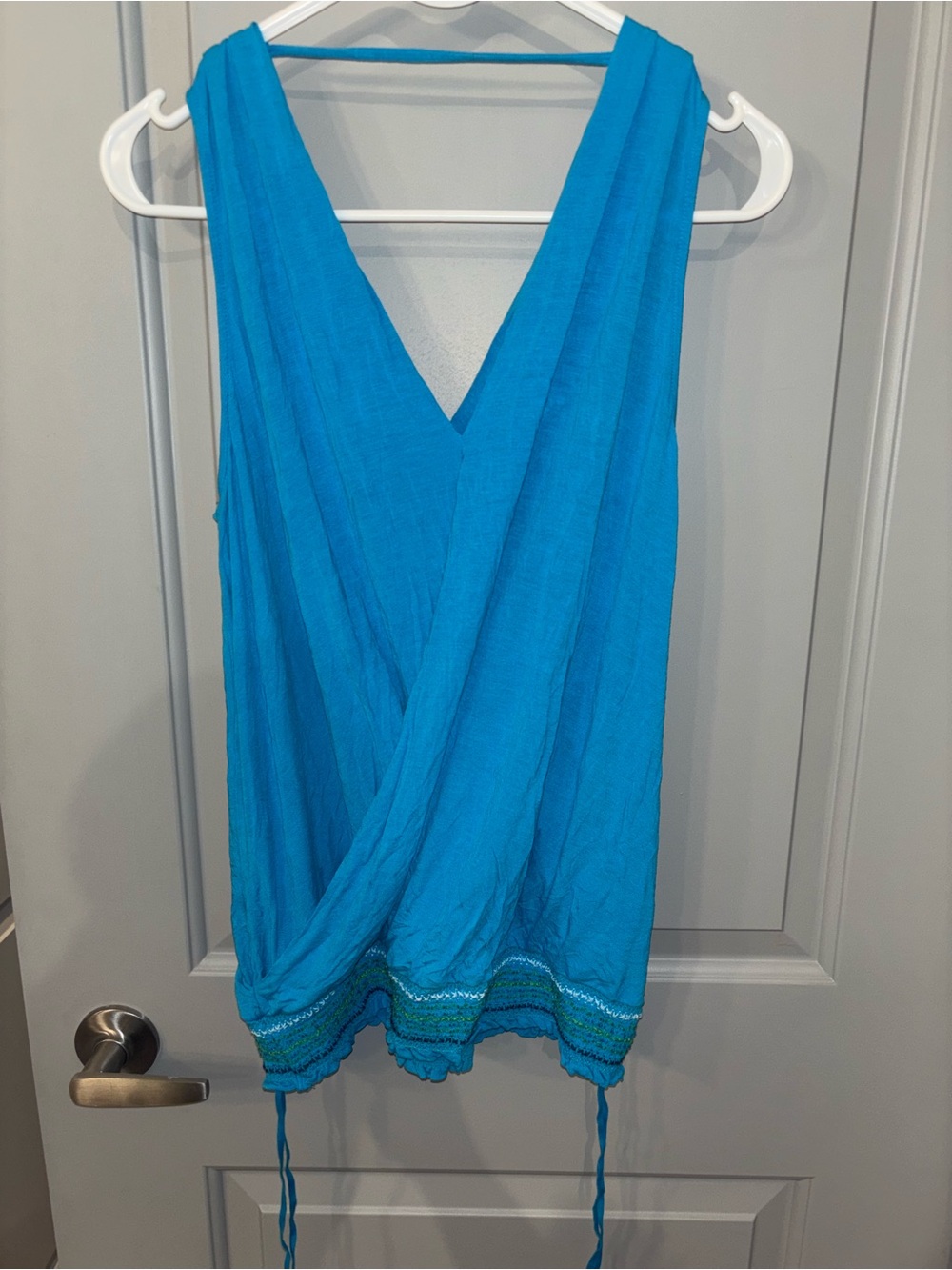 Michael Stars Bright Turquoise Wrap Top